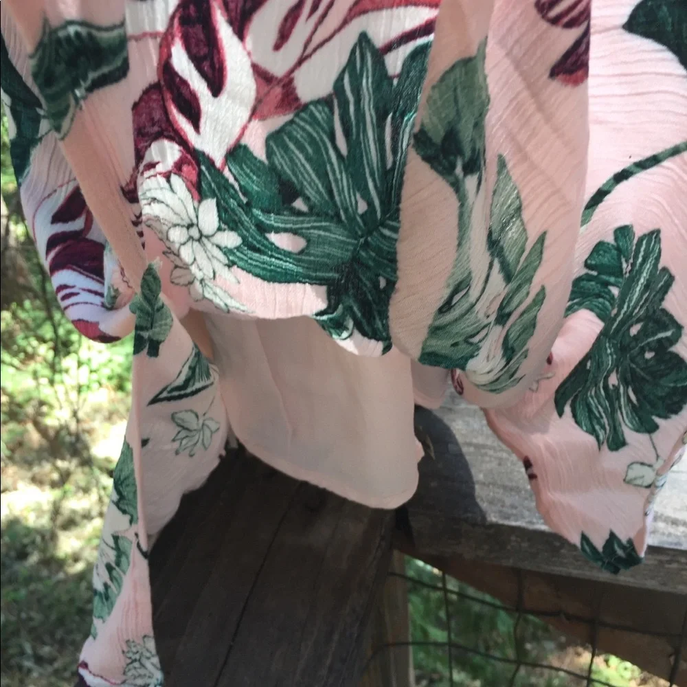 Marina Hawaii strappy tropical print green floral  pastel vintage slip dress - Picture 6 of 8